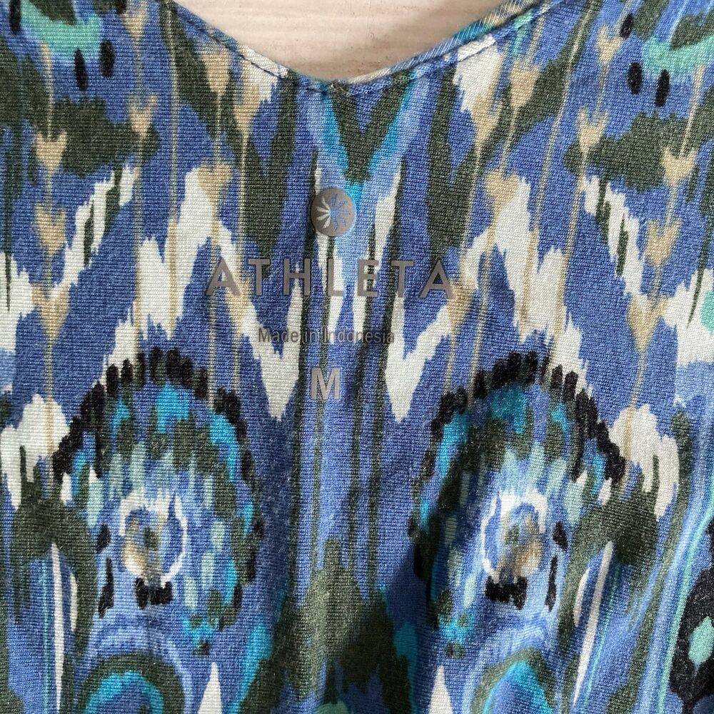 Athleta Dress Womens Blue Green Sleeveless Stretch Pullover Short Size Medium - Picture 10 of 10
